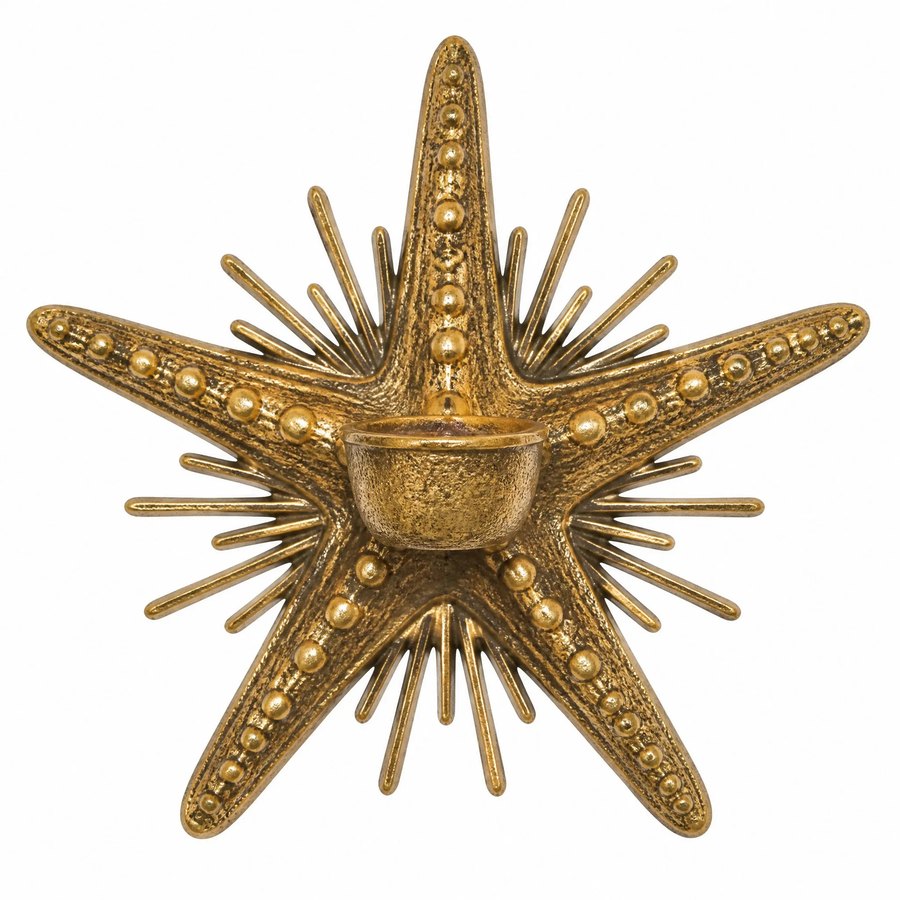 Starfish Wall Decor — Sand Cast Brass · simple bold 5-arm starfish