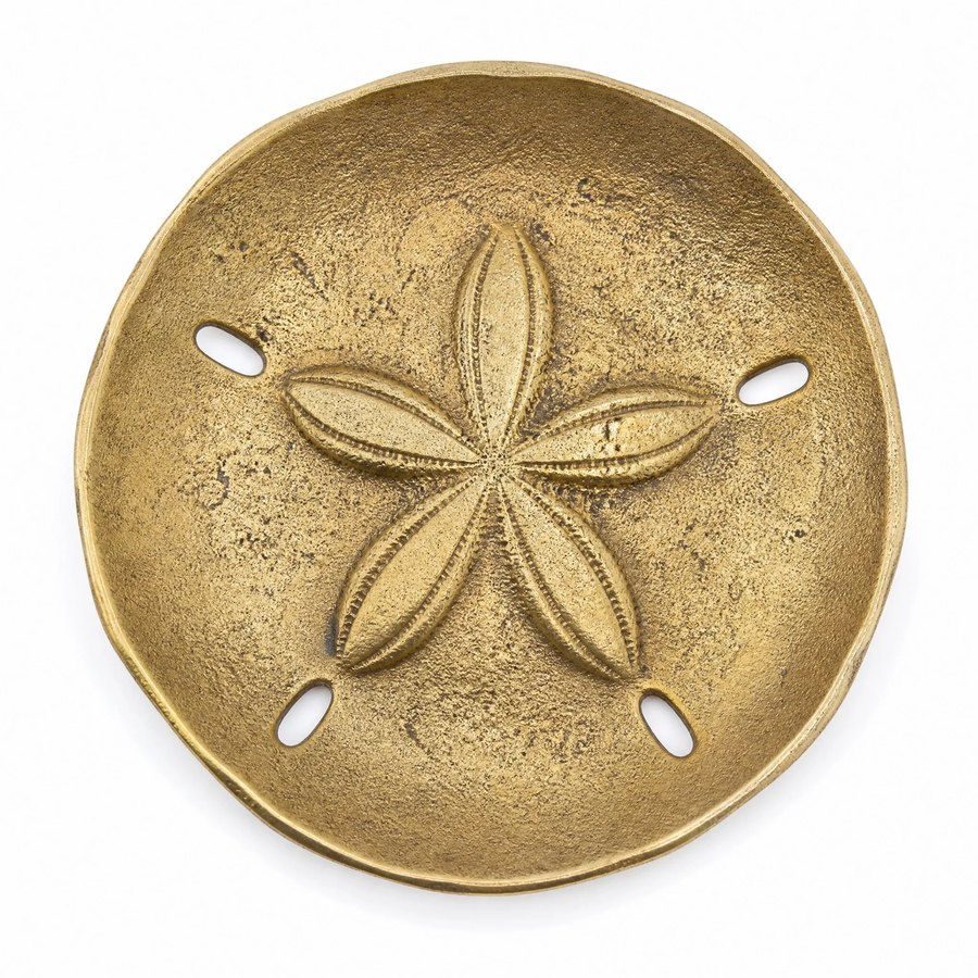 Dollar Trinket Tray — Sand Cast Brass · five-petal sand dollar star relief