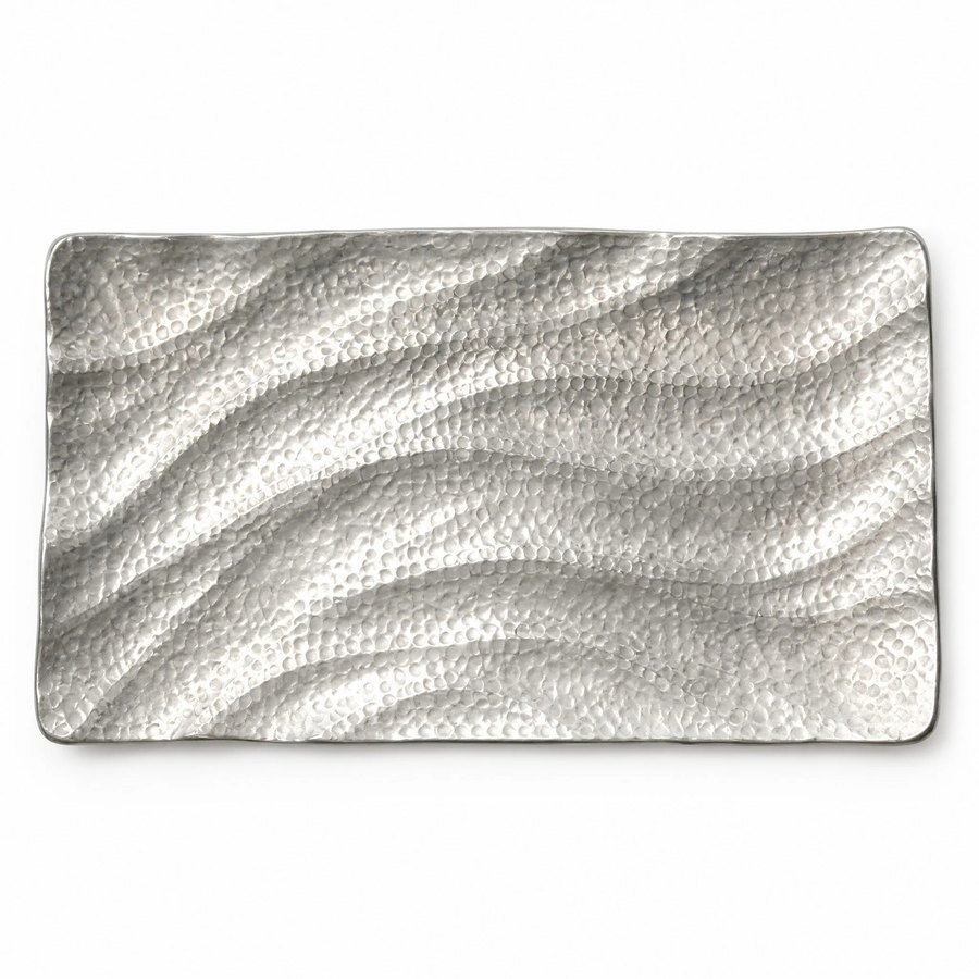 Hammered Wave Platter — Aluminium Sheet · silvery-grey