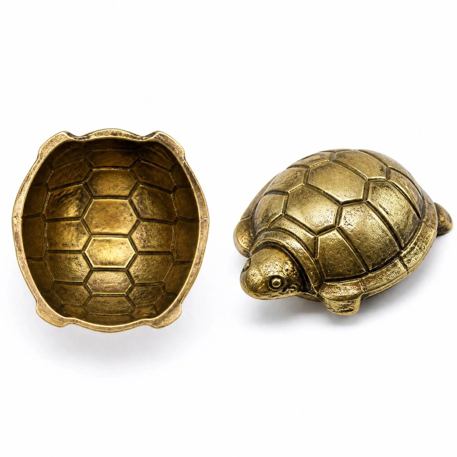 Turtle Shell Match Striker — Sand Cast Brass · warm golden brass