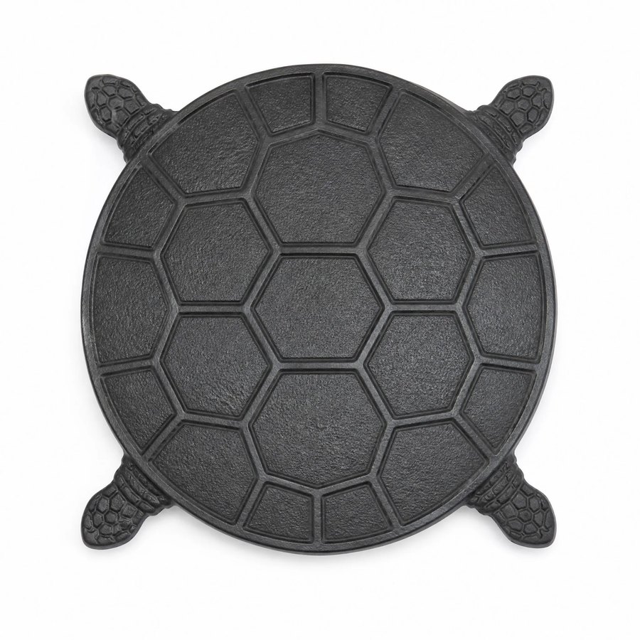 Turtle Footed Trivet — Cast Metal · dark charcoal hand-forged hammered texture