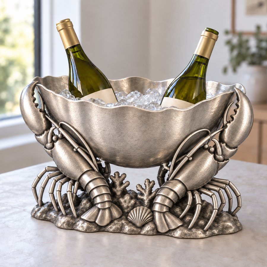 Lobster Reef Ice Bucket — Aluminium · Natural silver