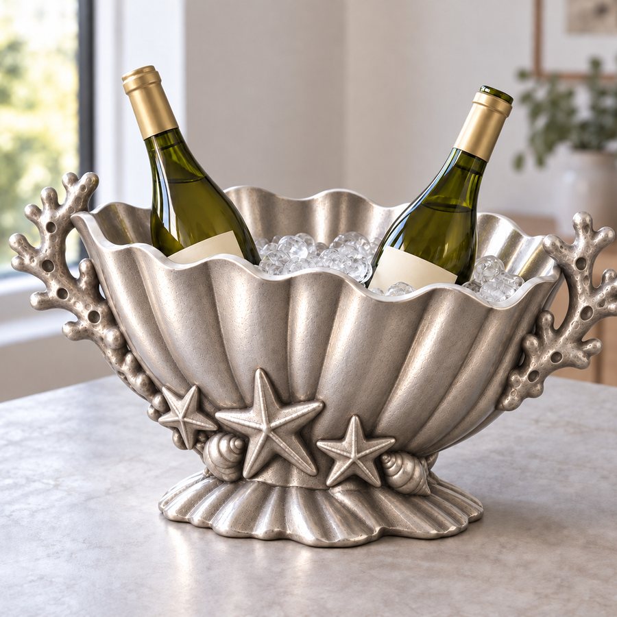 Coral Grotto Ice Bucket — Aluminium · Natural silver