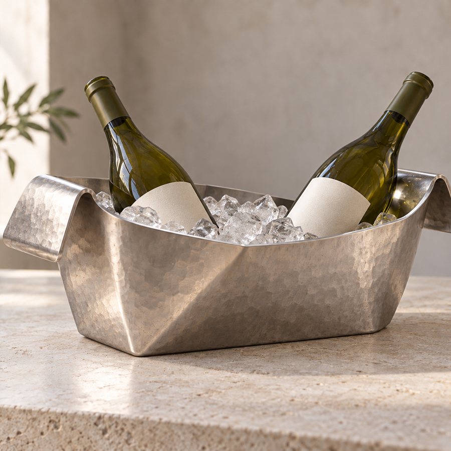 Folded Cooler — Stainless Steel 304 · Soft satin silver
