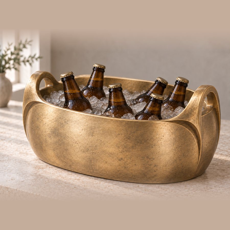 Mehr Six Beer Bucket — Brass · Antique brass with hand rubbed satin highlights