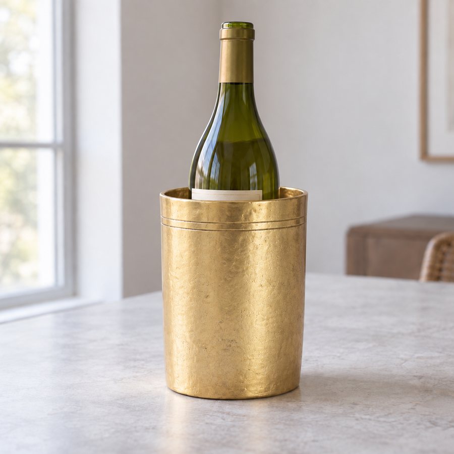 River Bottle Chiller — Brass · Natural satin brass