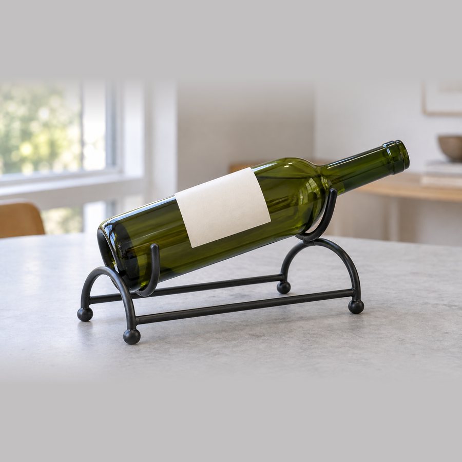 Arch Wine Bottle Holder — Iron · Protected matte black
