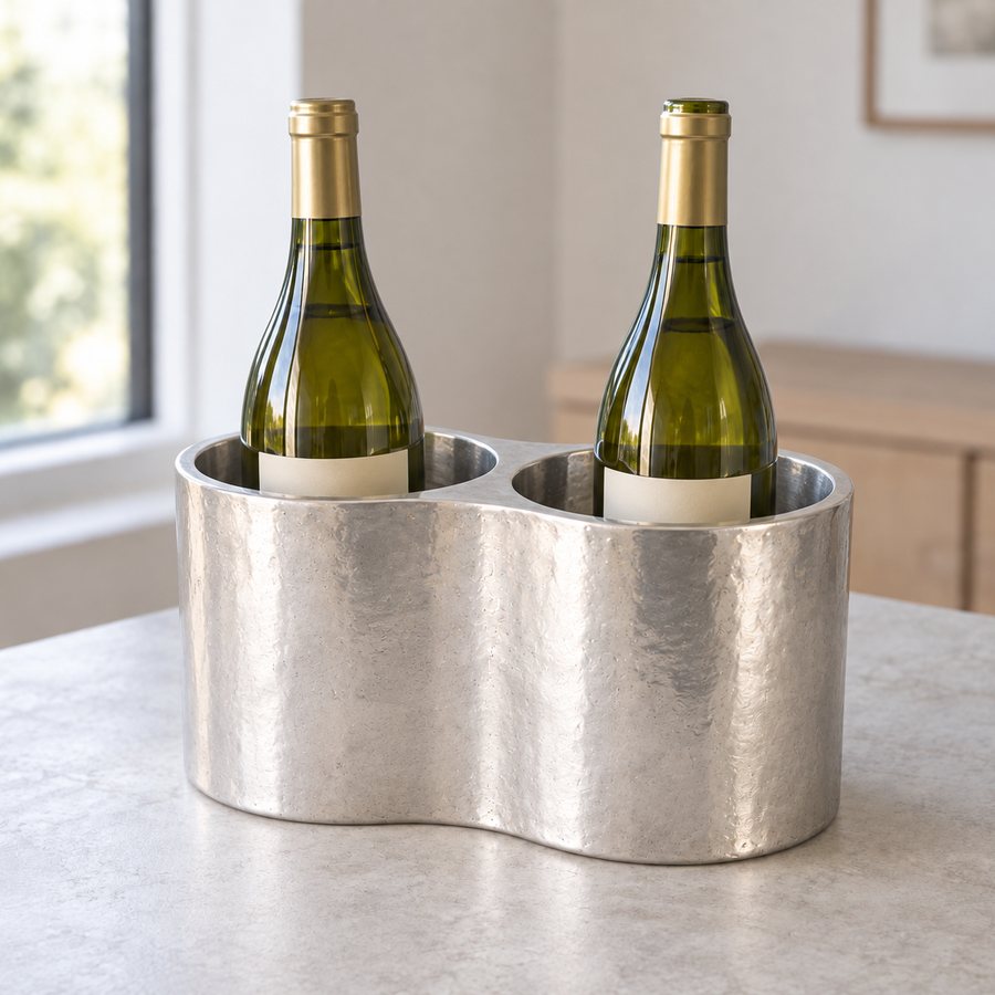 Channel Bottle Chiller — Aluminium · Natural satin silver