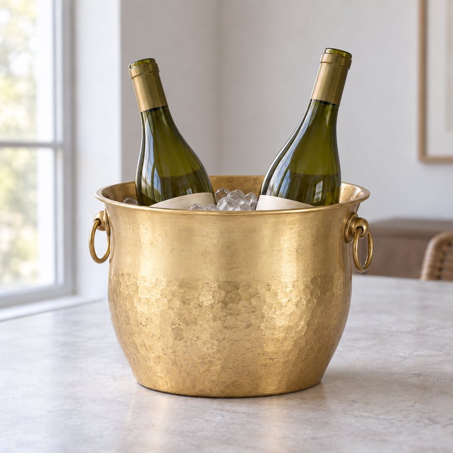 Bell Ice Bucket — Brass · Warm hand buffed brass