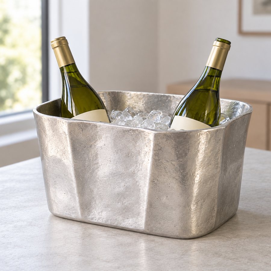 Foldline Ice Bucket — Aluminium · Natural satin silver