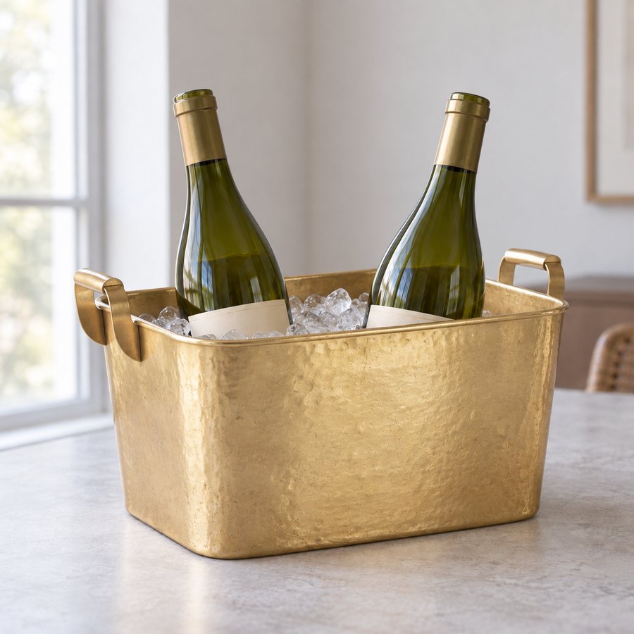 Terrace Ice Bucket — Brass · Natural mellow brass
