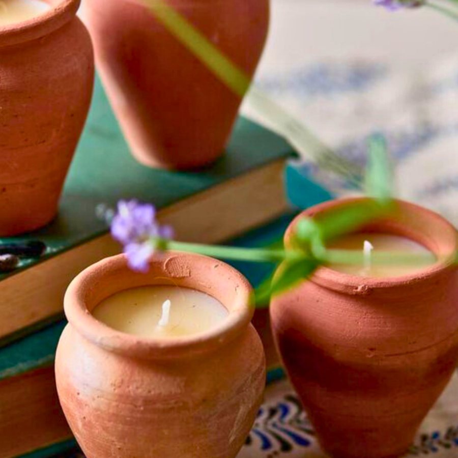 Miniature Kalash Candle Pot — Terracotta · unglazed · gifting size
