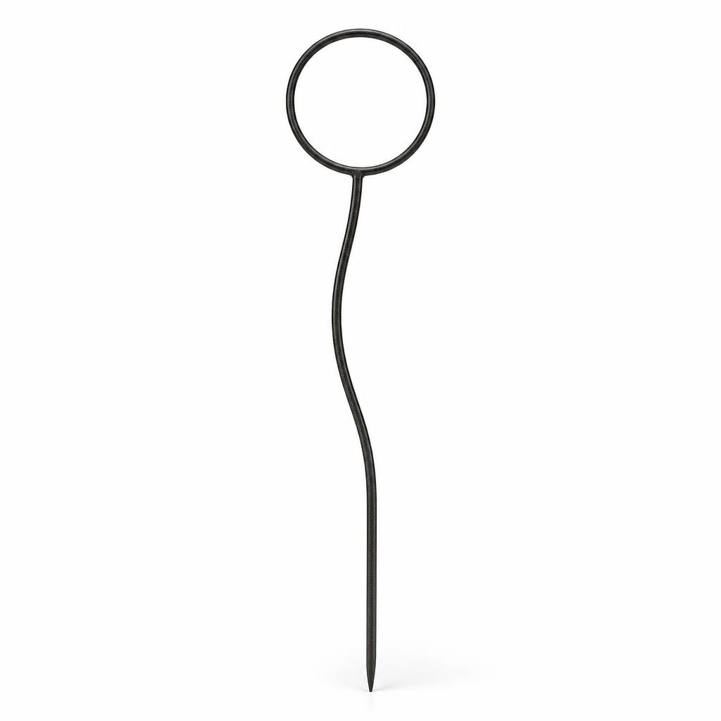 Dune Single Rod Ring Trellis 90cm — Iron · Waxed black · 24 W x 90 H above soil x 1 D. Rod 165cm cut length