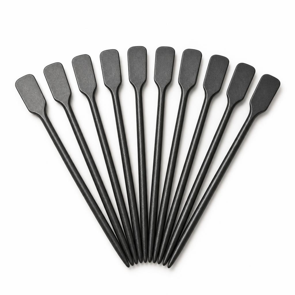 Dune Forged Plant Marker 20, set of 10 — Iron · oxidised black on iron · 20 (L) x 4.5 (paddle W) each