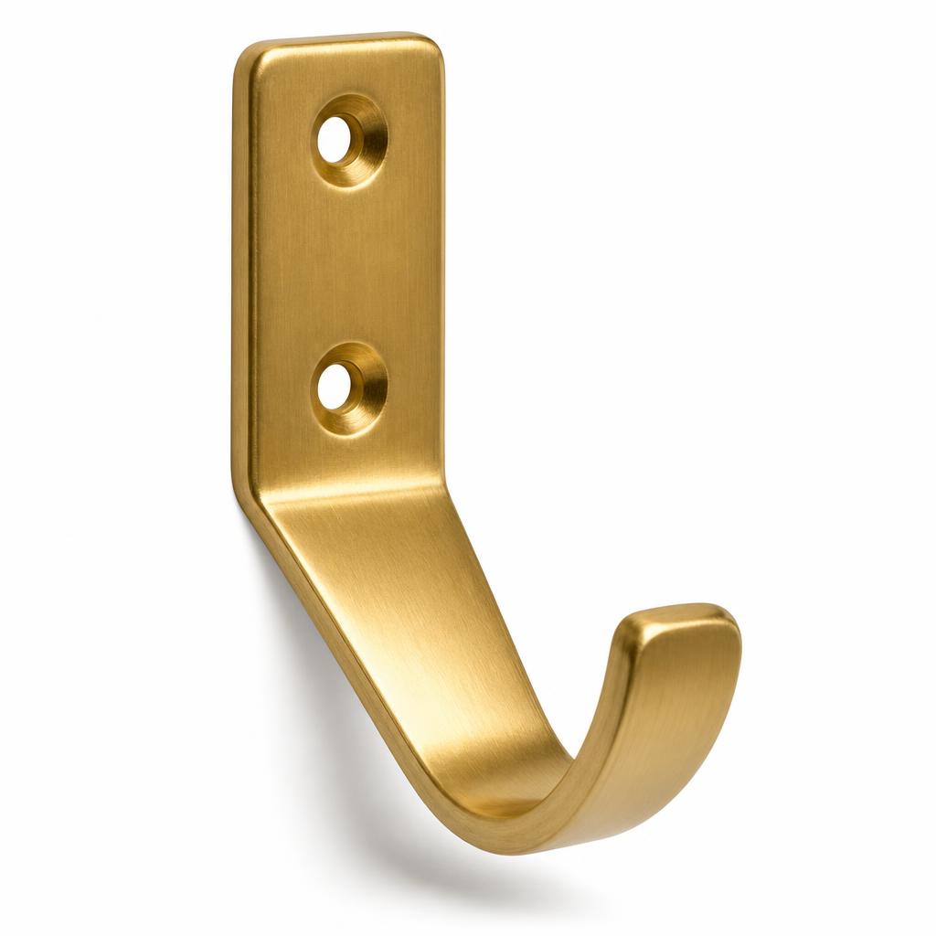 Folded Plane Solid Brass Wall Hook — Solid Brass · unlacquered living brass · 8.0 H x 3.2 W x 4.8 projection