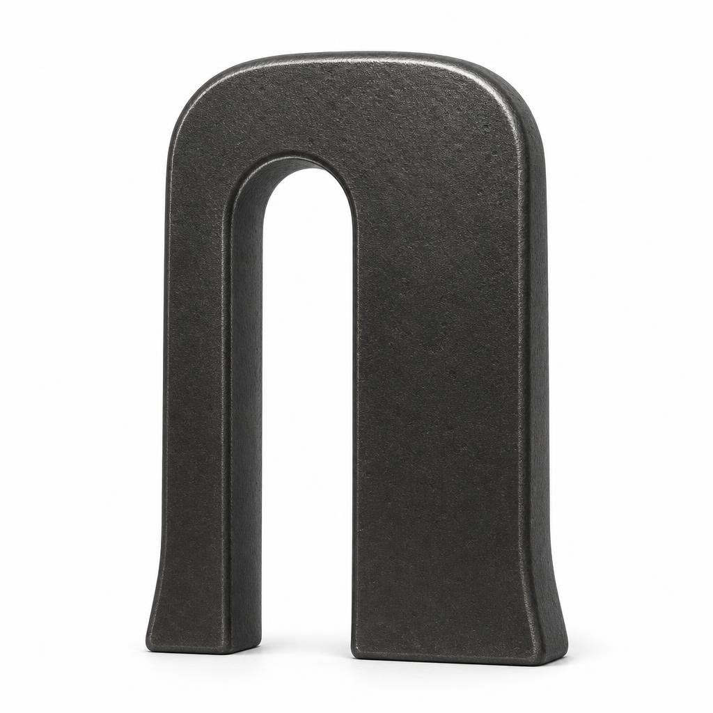 Arch Monolith 32 — Aluminium · Oxidised black · 32 H x 22 W x 4.5 D at the base tapering to 3.0 D at the head