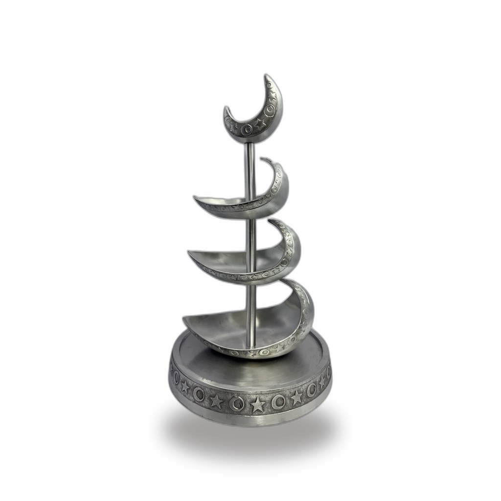 Aluminium Leaf Tiered Serving Stand 58 — tray angle view