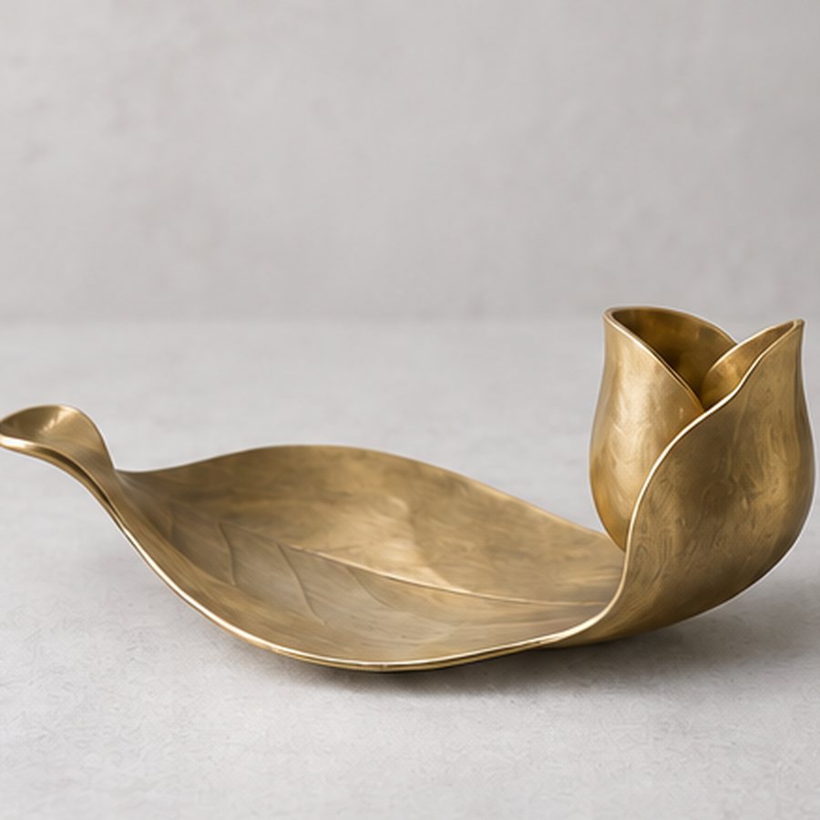 Calyx Fold Chamberlight — Brass · natural honey brass · concept render