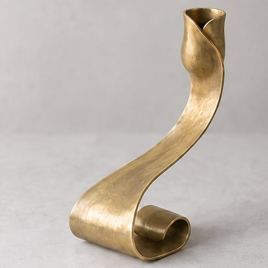 Leaning Reed Taper — Brass · natural honey brass · concept render
