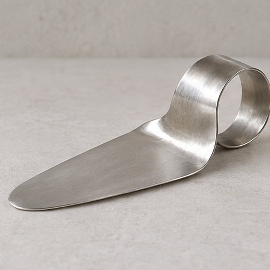 Peel-Curl Petit-Four Lifter — 304 stainless steel · natural satin stainless · concept render
