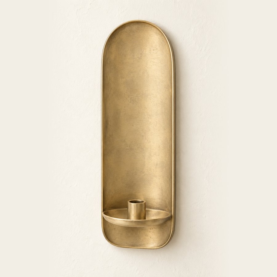 Round Arch Wall Sconce — Brass · Muted antique honey brass