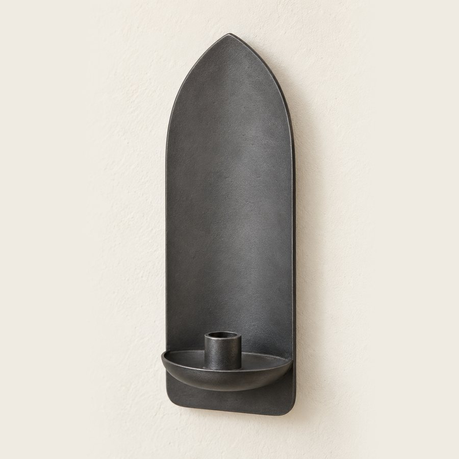 Soft Point Arch Wall Sconce — Iron · Matte charcoal black