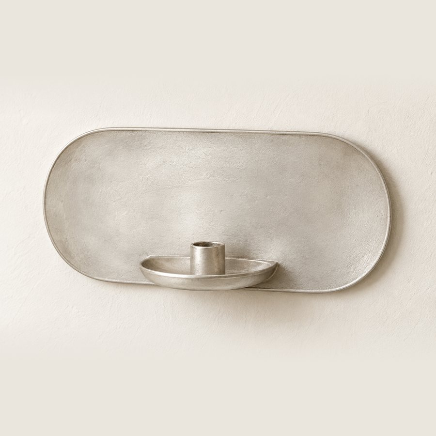 Landscape Capsule Wall Sconce — Iron · Matte pewter silver