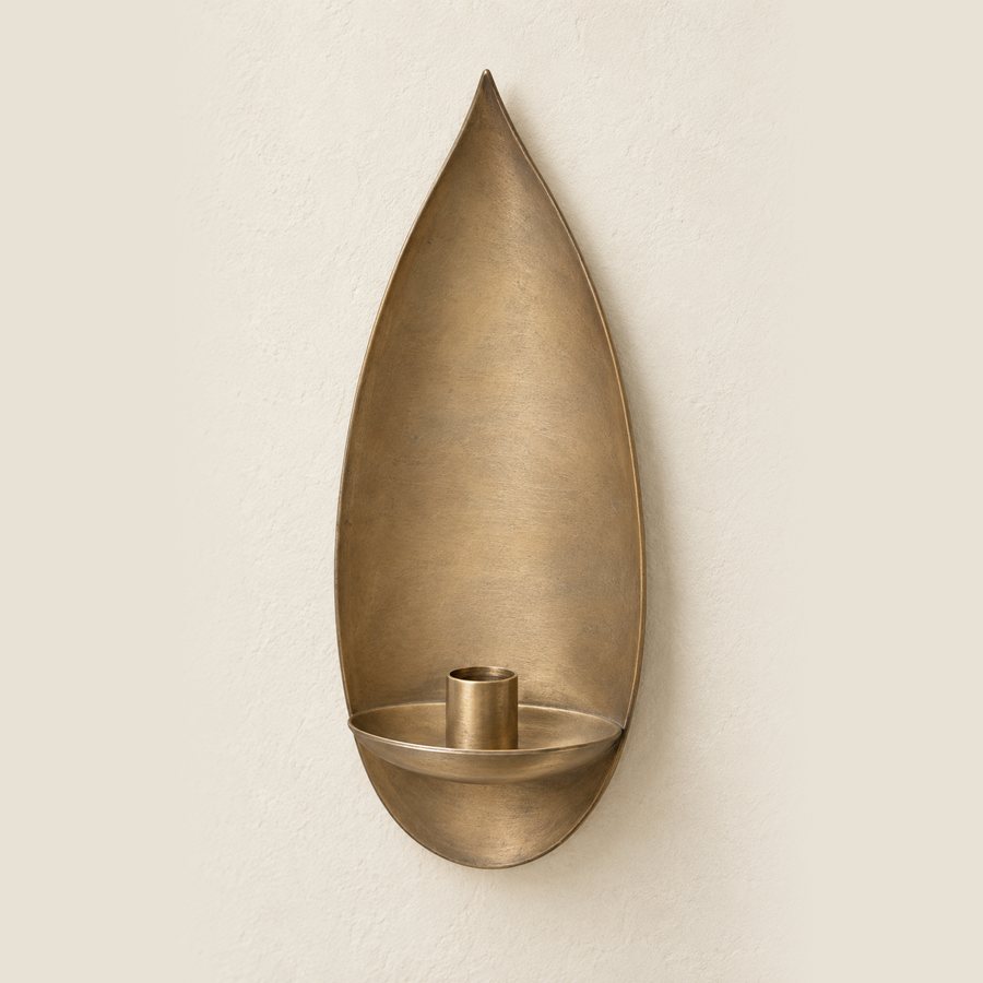 Water Drop Wall Sconce — Brass · Soft antique brown brass
