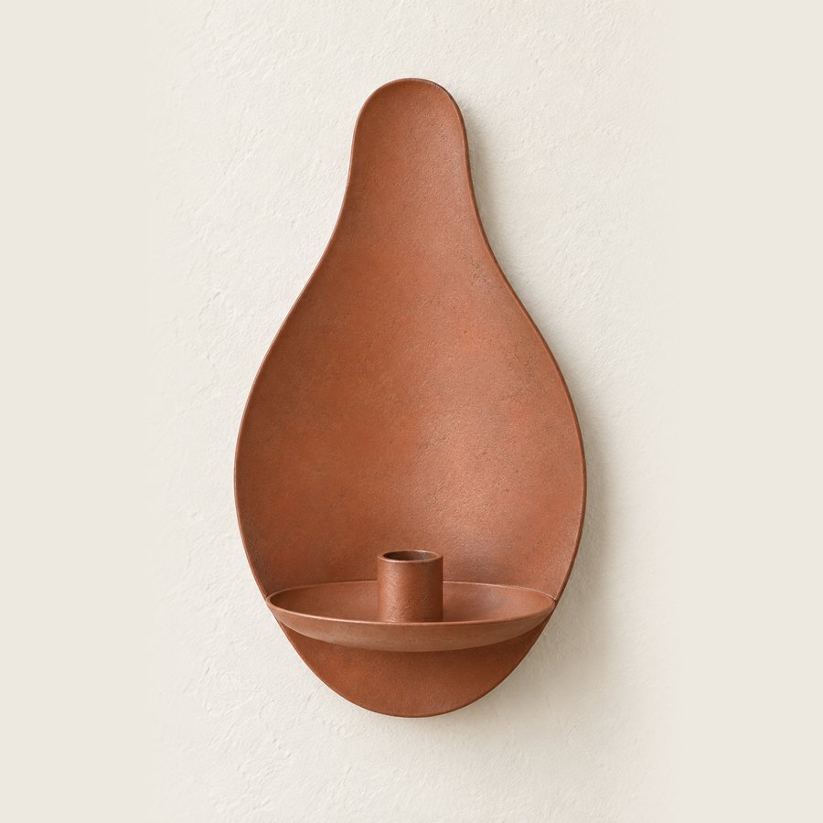 Pear Wall Sconce — Iron · Matte muted terracotta