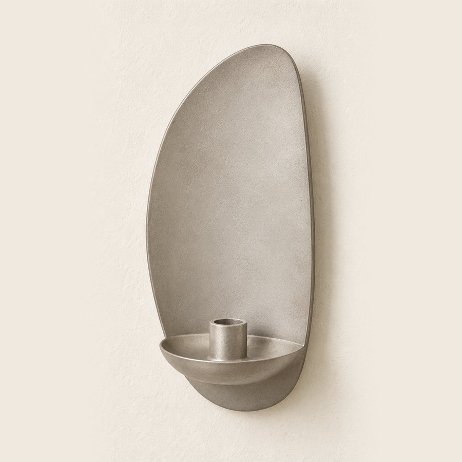 River Pebble Wall Sconce — Iron · Matte warm greige