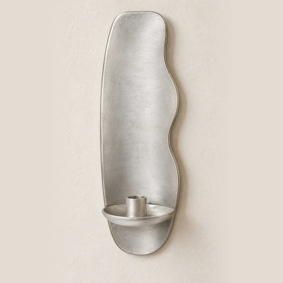 Quiet Wave Wall Sconce — Aluminium · Brushed satin silver