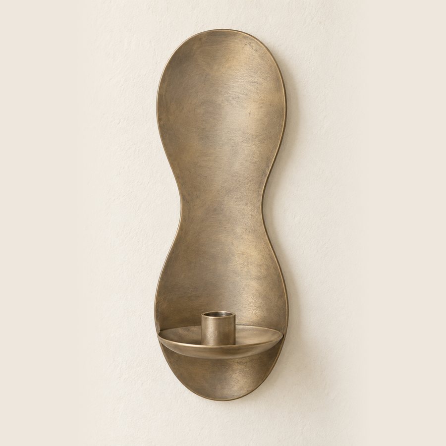 Soft Hourglass Wall Sconce — Brass · Low sheen smoke antique brass