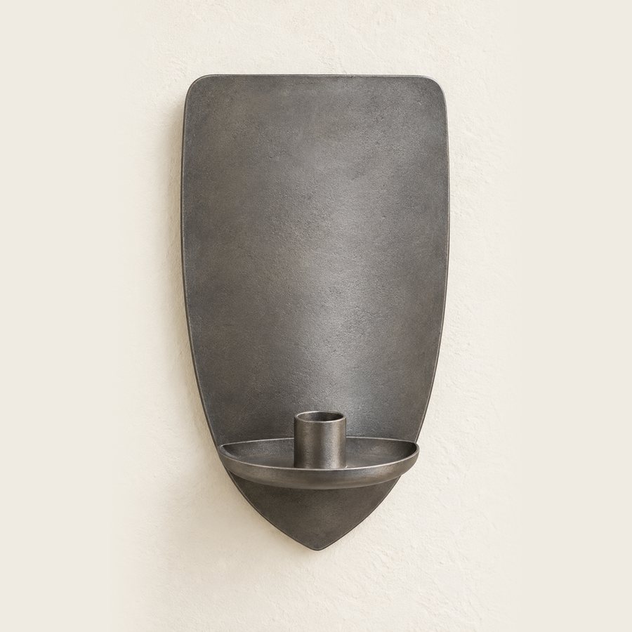 Round Shield Wall Sconce — Iron · Matte graphite