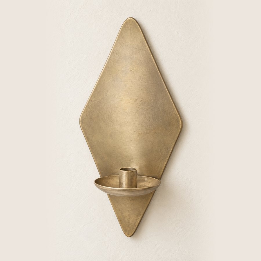 Soft Diamond Wall Sconce — Brass · Dull pale antique brass