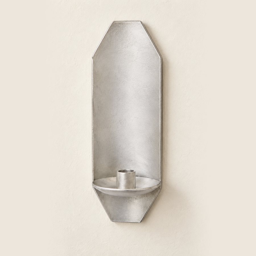Long Octagon Wall Sconce — Aluminium · Quiet satin silver