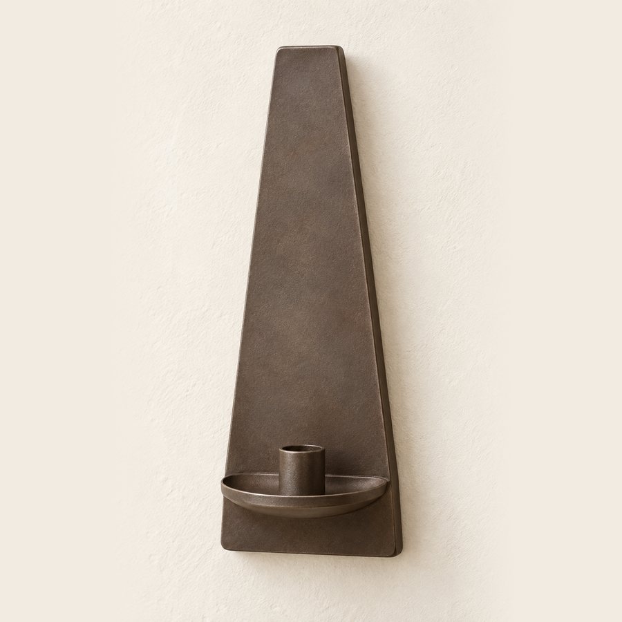 Tapered Obelisk Wall Sconce — Iron · Matte deep umber