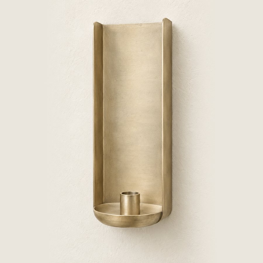 Open Channel Wall Sconce — Brass · Brushed pale brass