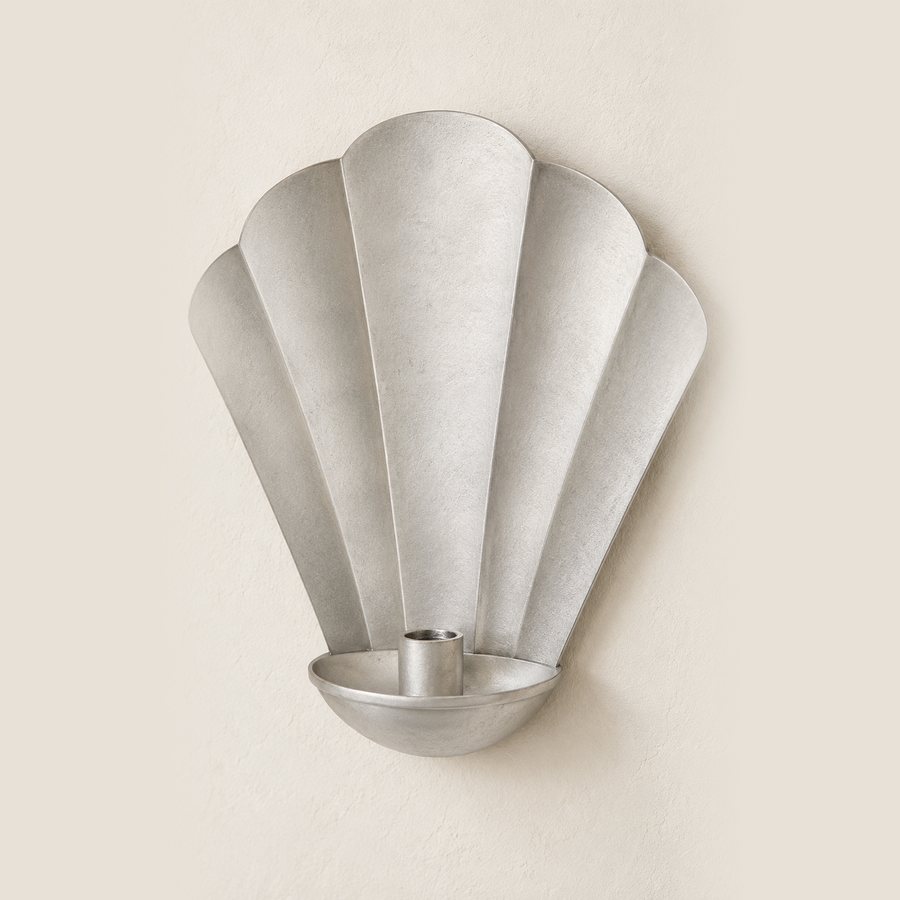 Five Fold Fan Wall Sconce — Aluminium · Soft satin silver