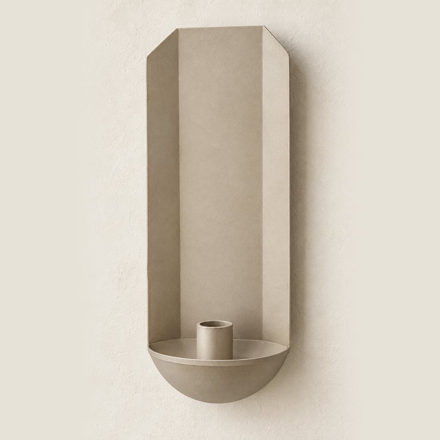 Three Plane Wall Sconce — Iron · Matte clay beige