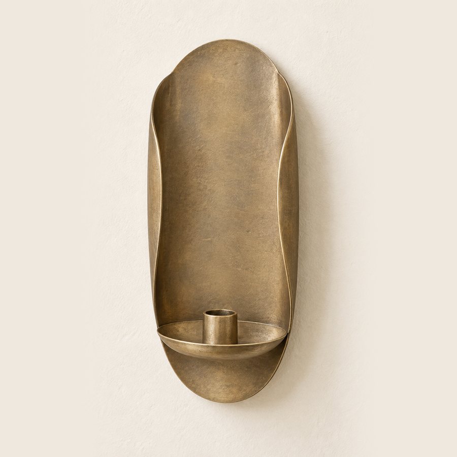 Soft Wings Wall Sconce — Brass · Subtle dark antique brass