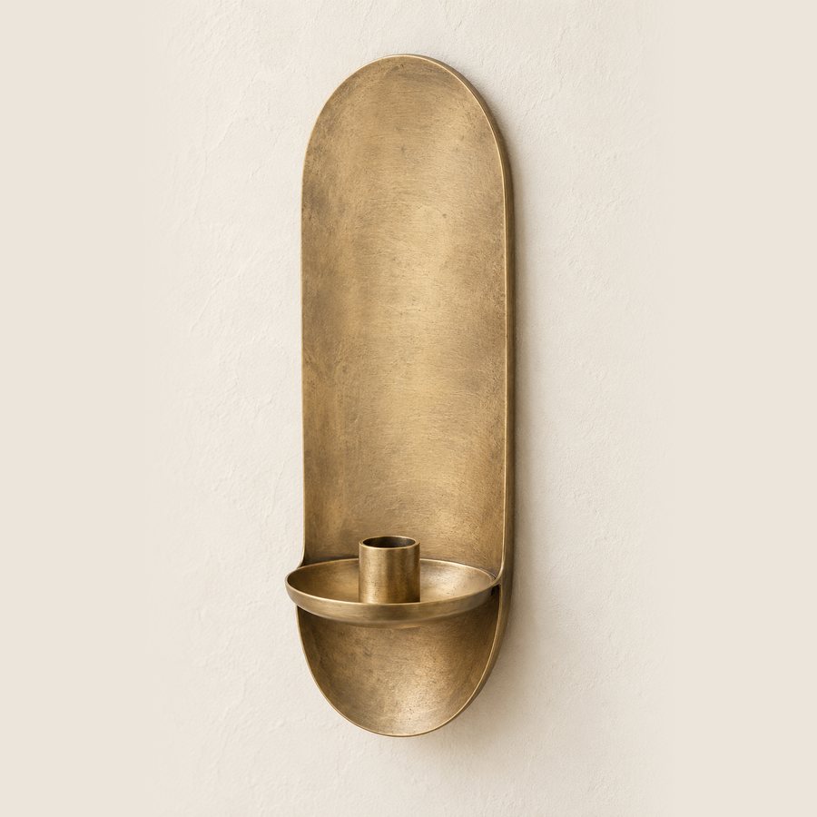 Lower Cuff Wall Sconce — Brass · Low sheen antique brass