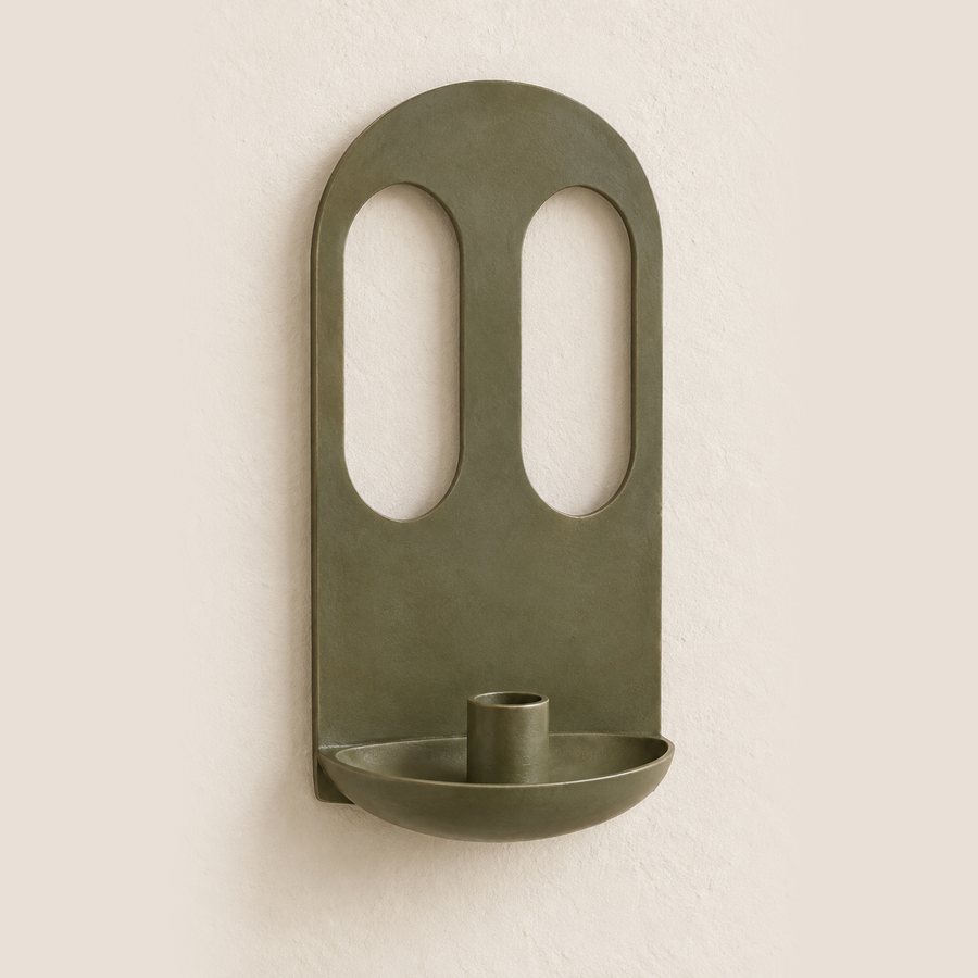 Twin Windows Wall Sconce — Iron · Matte muted olive