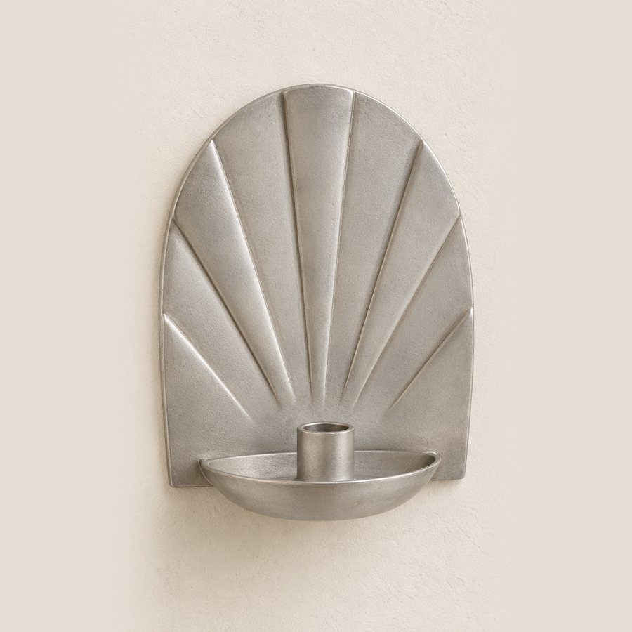 Broad Sun Rays Wall Sconce — Iron · Matte warm grey