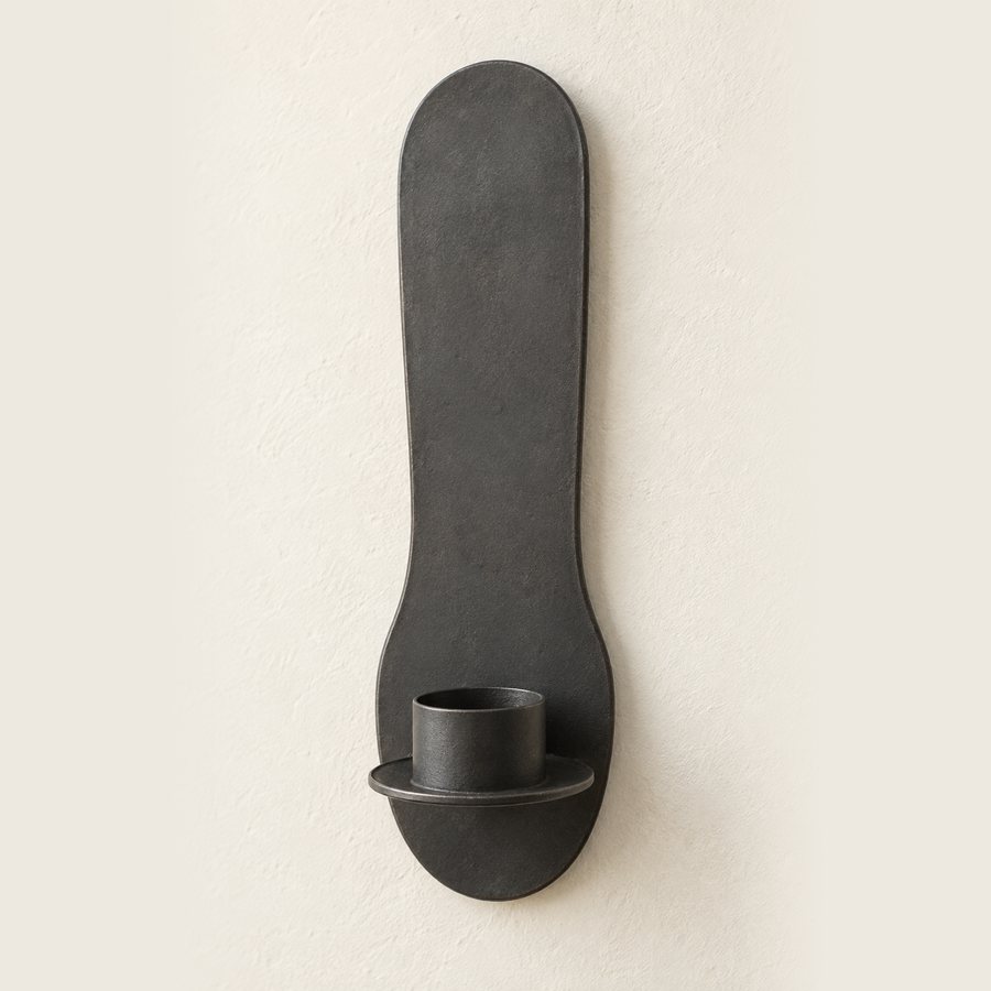 Tall Paddle Cup Wall Sconce — Iron · Matte charcoal black