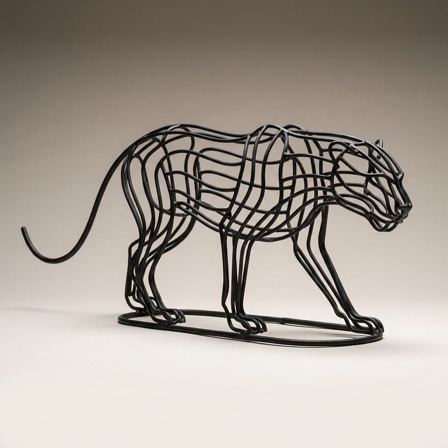 Black Panther, Openwork Rod — Bent iron rod · Oxidised Black