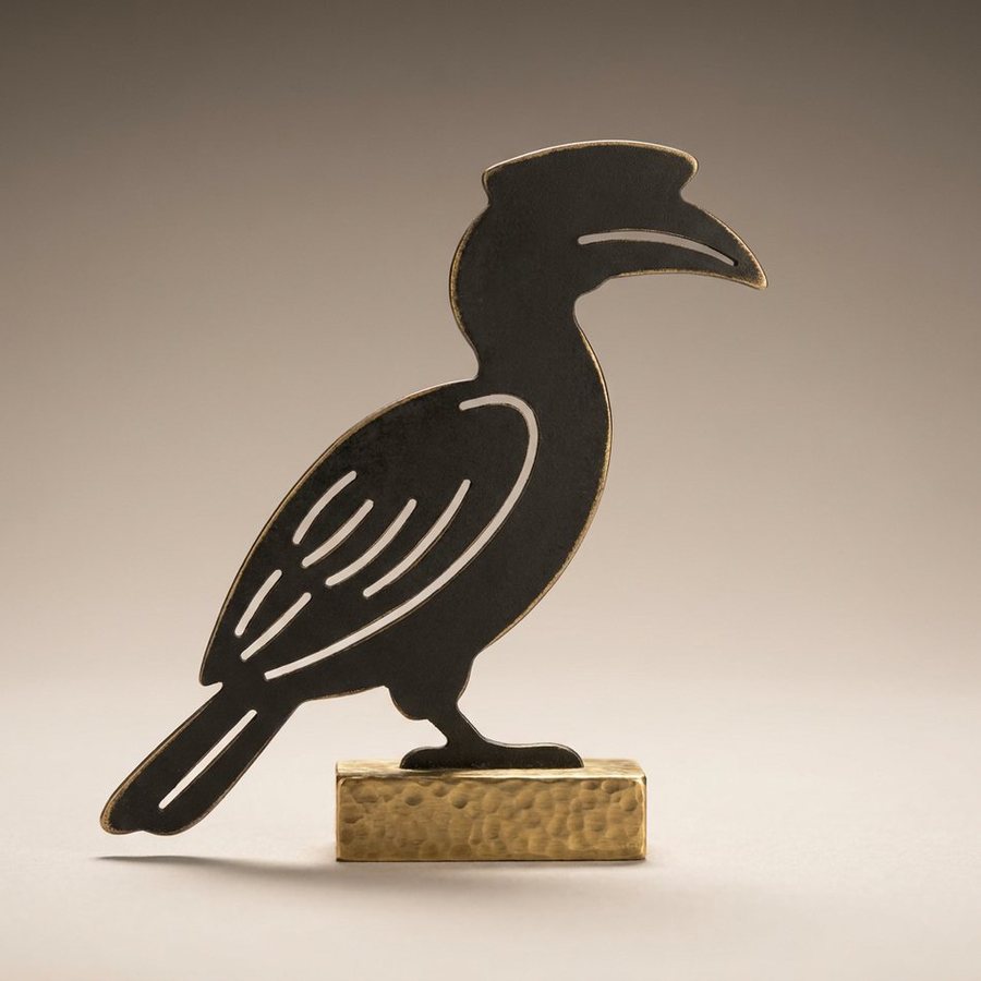 Hornbill, Pierced Profile — Pierced aluminium sheet · Oxidised Black
