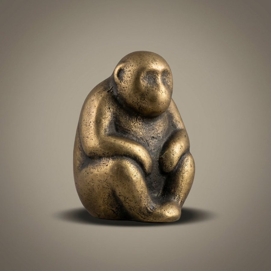 Monkey, Solid Cast Form — Solid cast aluminium · Oxidised Black
