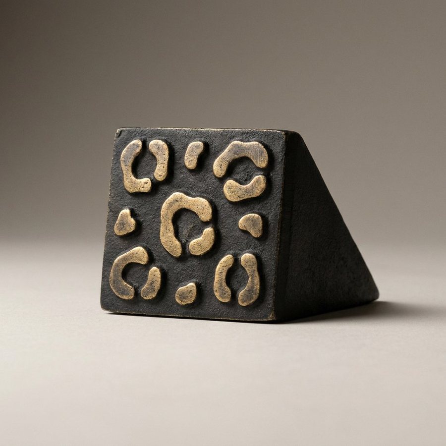 Rosette Doorstop, Solid Cast — Solid cast iron · Oxidised Black