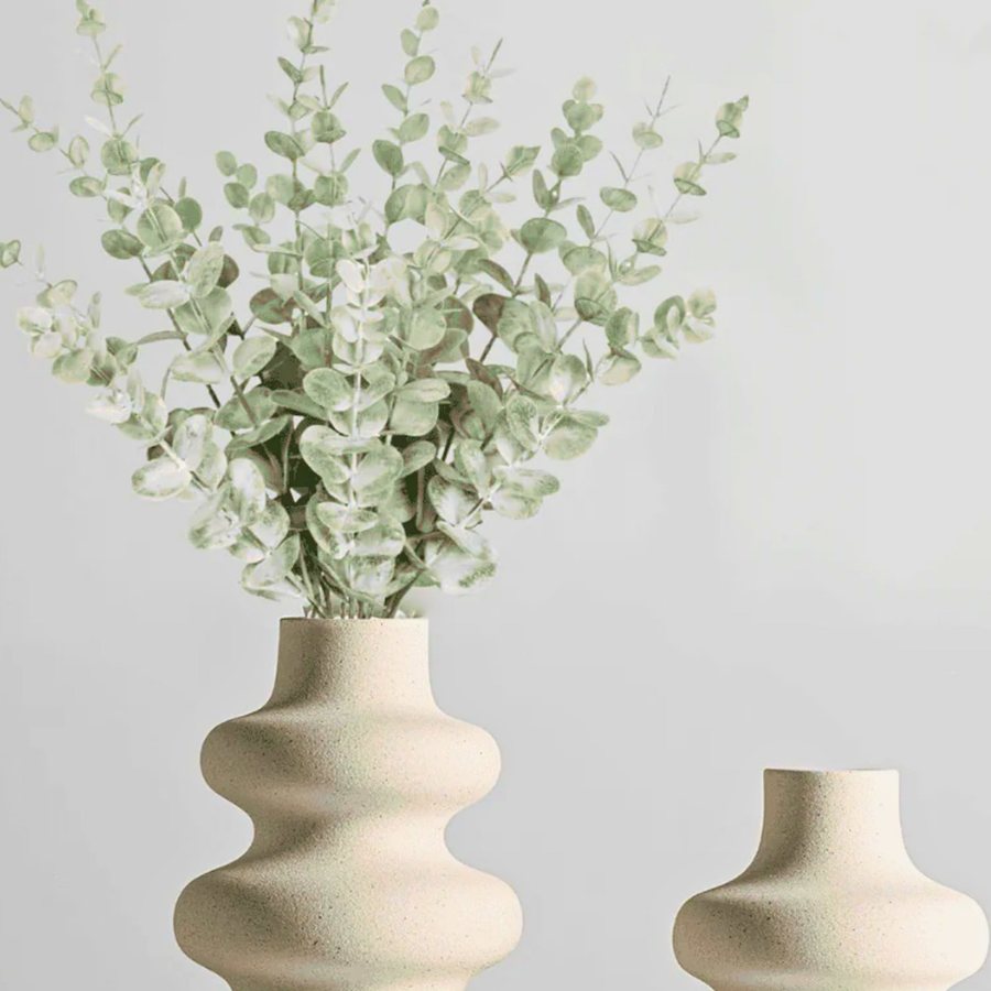 Stacked Curve Vase — Ceramic · sculpted curves · two sizes