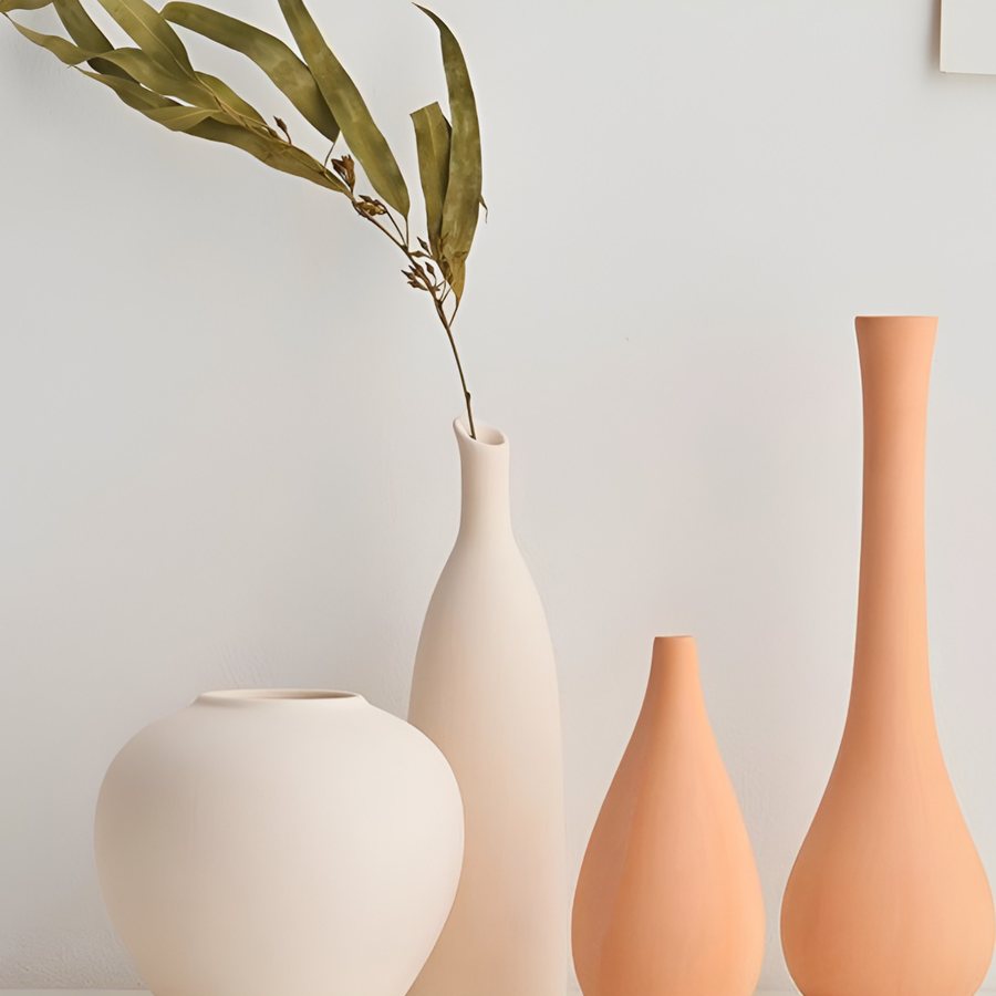 Slim Bud Vase Set — Ceramic · matte finish · set of four